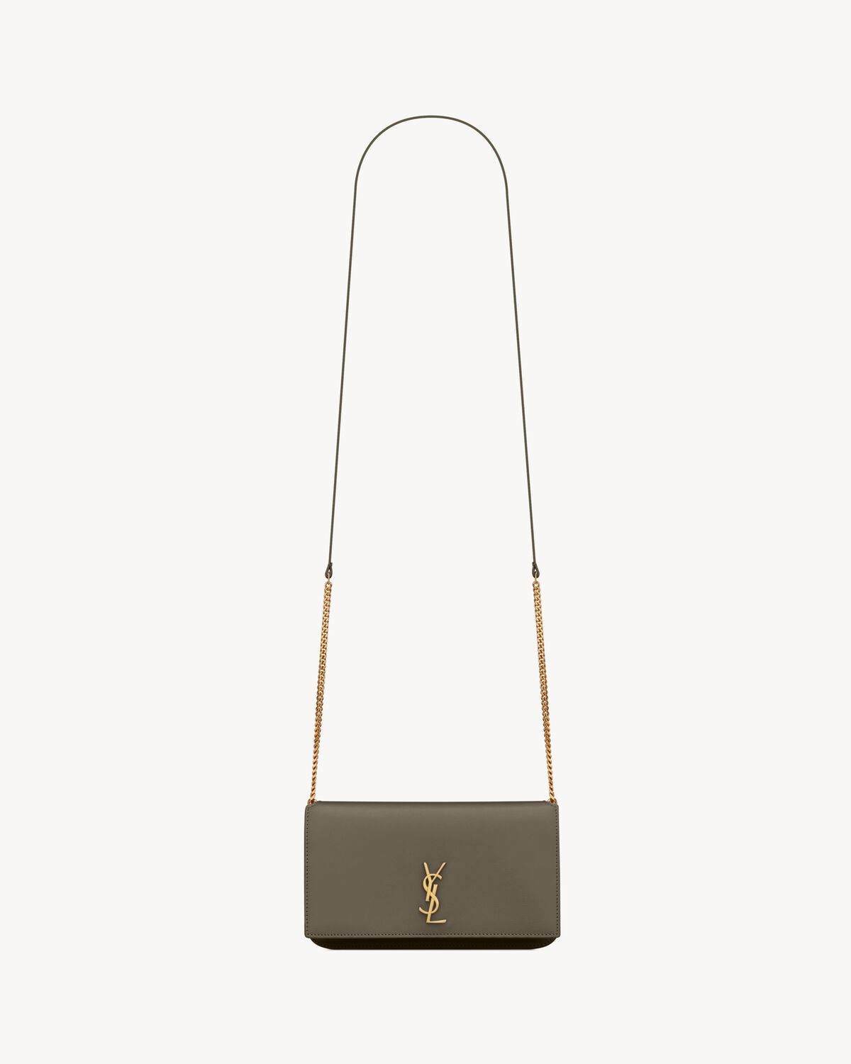 YSL Cassandre Phone Holder in Smooth Leather - Image 1